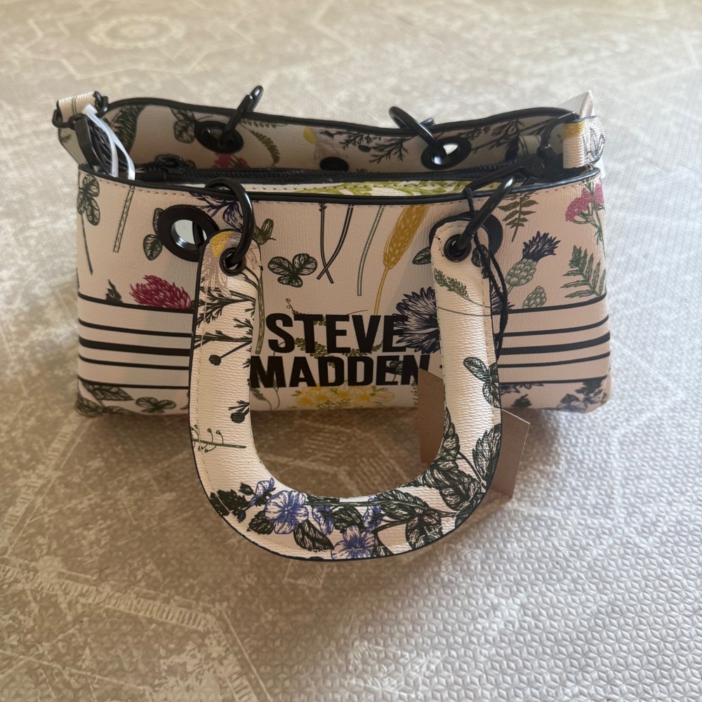 Steve Madden Floral Crossbody Bag Womens Small White Multi Botanical